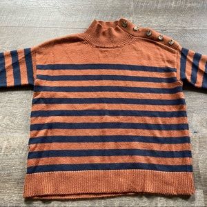 Medium Loft Rust and Navy Blue Striped Sweater